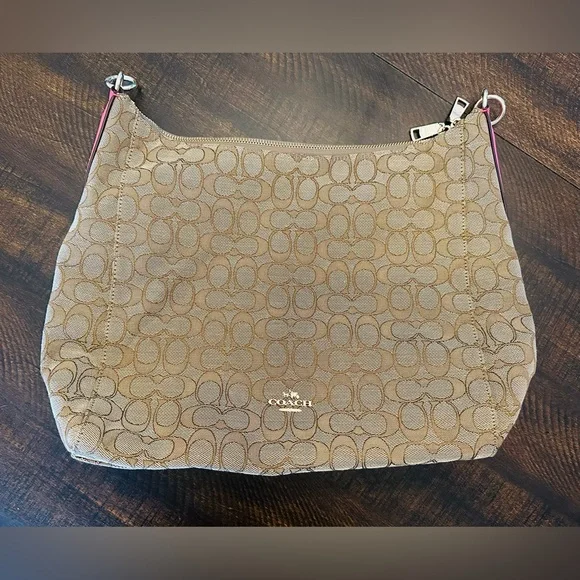 Coach Celeste Convertible Hobo Crossbody Bag Pink Accent-Missing Strap - Picture 1 of 13